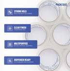 Packedge Clear Packing Tape, 12 Rolls, 1.88 in x 60 Yd Heavy Duty Shipping