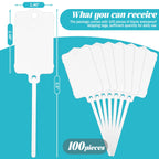 LeonBach 100 Pcs 1.46“ x 2.48” Plastic Shipping Tags, White