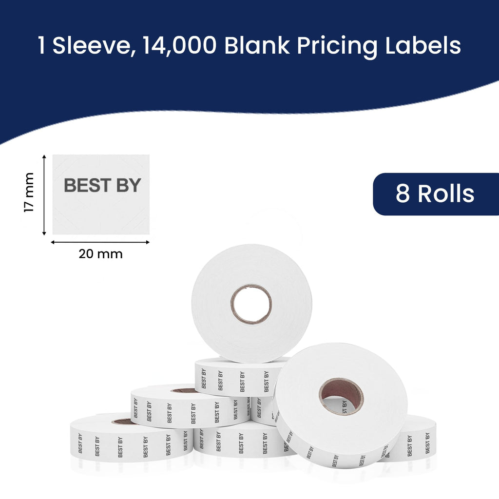 Pricing Labels for Monarch 1136 Best By - 14,000 Labels w/ 8 Rolls Value Pack, 1 Sleeve - Made in USA
