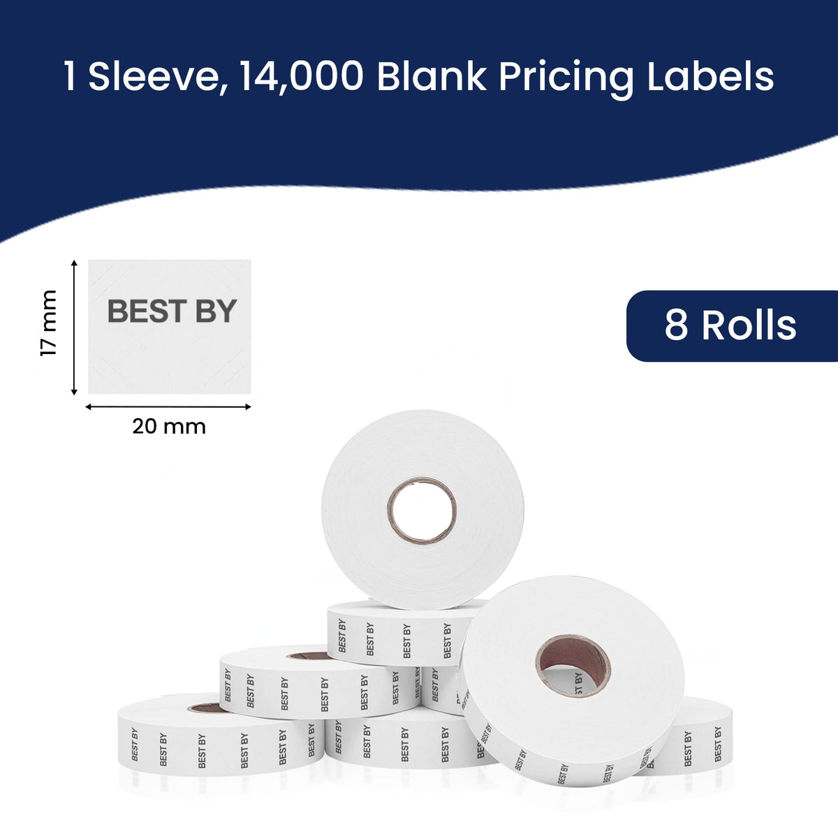 Pricing Labels for Monarch 1136 Best By - 14,000 Labels w/ 8 Rolls Value Pack, 1 Sleeve - Made in USA