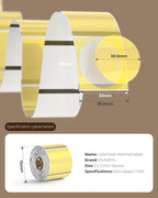 2" Circle Holographic Thermal Label Stickers+Gold Transparent Thermal Stickers