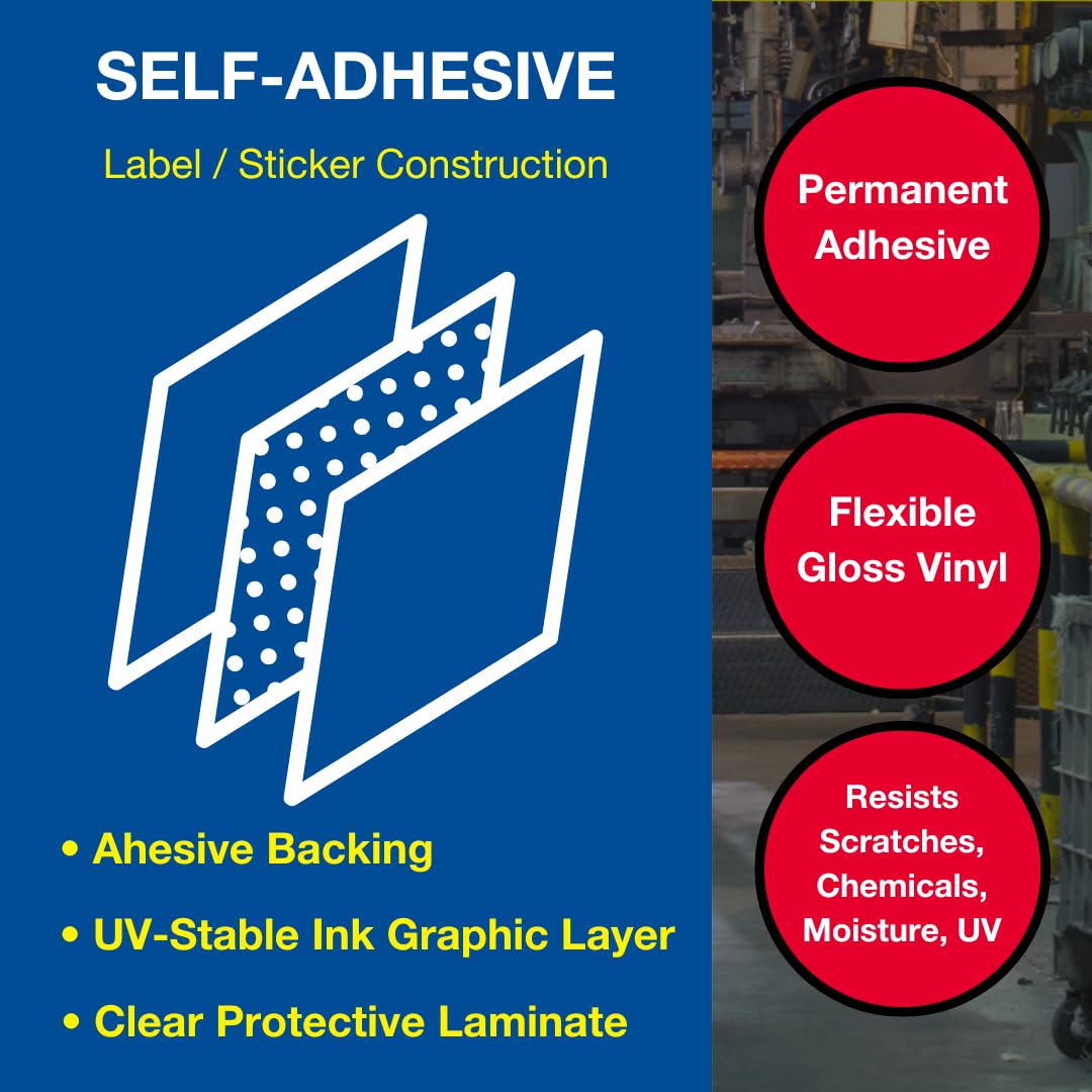 ComplianceSigns.com WARNING Secondary Power Source Generator Connected OSHA Safety Label Decal, 5x3.5 in. Vinyl 4-Pack 5" x 3.5" - 4 Pack Adhesive Vinyl