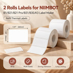 NIIMBOT 2 Rolls Thermal Labels, 1.57" x 0.79"(40x20mm) Waterproof Oil-Proof