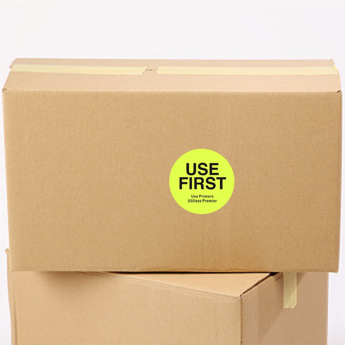 Hybsk Fluorescence USE First Stickers Restaurant Food Service FIFO Label 1.5 Inch Total 500 Labels Per Roll (Fluorescence Yellow) Fluorescence Yellow