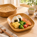 6PCS Wood-grain pattern multi-functional bone-serving dish