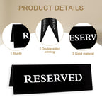 6 Pieces Plastic Reserved Table Sign for Wedding Acrylic Double Side Table Tent Black Guest Reservation Tables Seat Sign 5.9 x 2 Inches Reserve Seating Signs for Restaurant Chairs Wedding (Pack of 2) 5.9 x 2 Inches (Pack of 2)