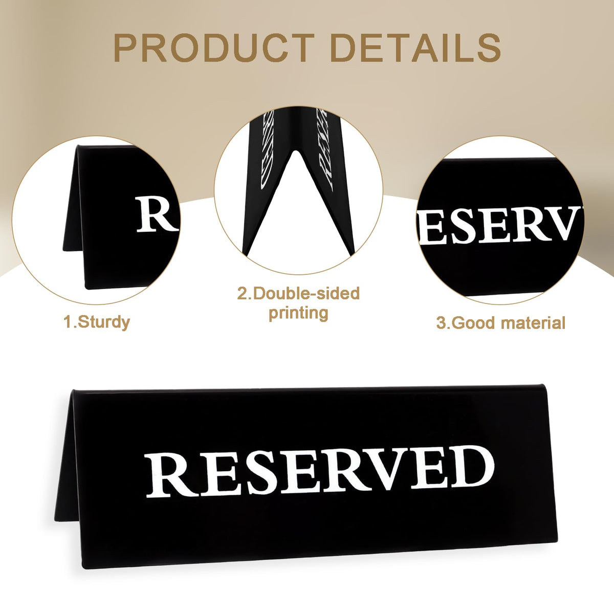 6 Pieces Plastic Reserved Table Sign for Wedding Acrylic Double Side Table Tent Black Guest Reservation Tables Seat Sign 5.9 x 2 Inches Reserve Seating Signs for Restaurant Chairs Wedding (Pack of 2) 5.9 x 2 Inches (Pack of 2)