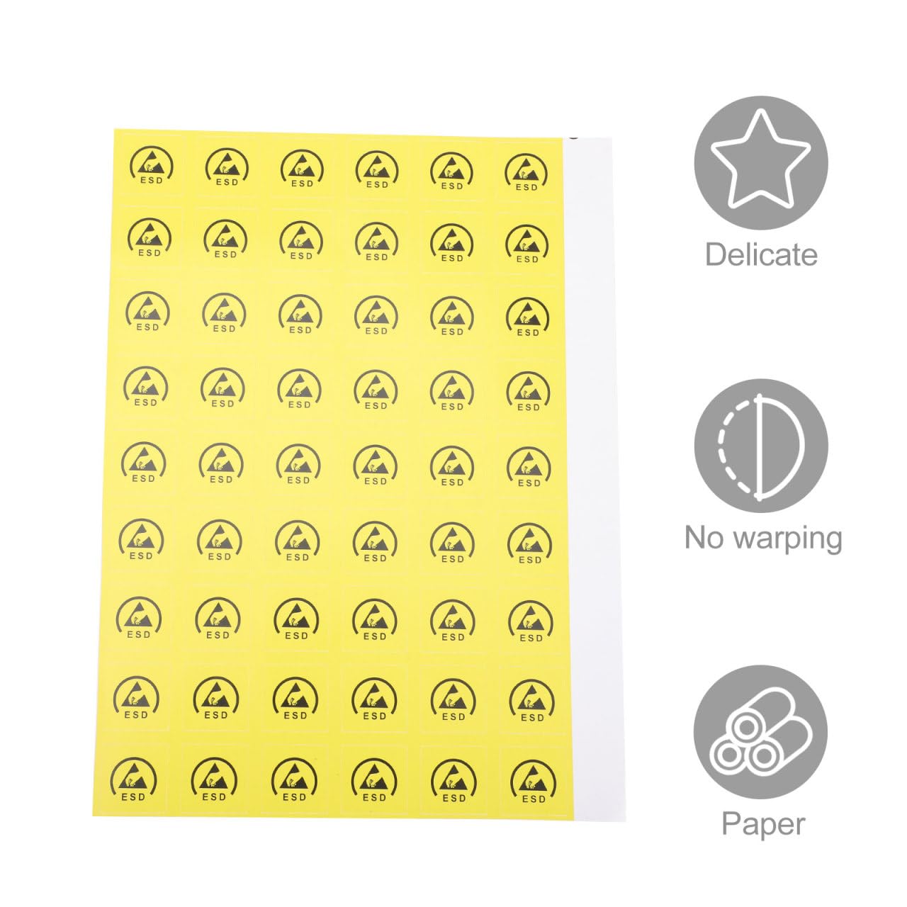 200pcs Electrostatic Warning Stickers Self-Adhesive Caution Decals for Static Sensitive Packages Safety Labels for Industrial Use Eye-catching Design