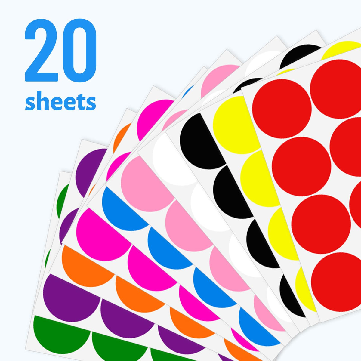 2 Inch Large Colored Dot Stickers Big Removable Circle Labels Multicolored 2 Inch