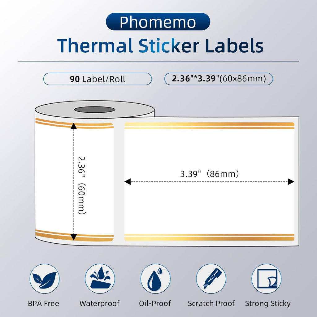 Phomemo Thermal Sticker Label Paper & Phomemo Thermal Labels for M220/M200/M221