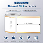 Phomemo Thermal Sticker Label Paper & Phomemo Thermal Labels for M220/M200/M221