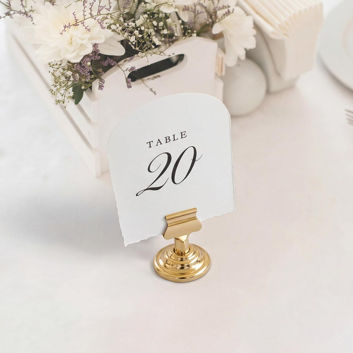 Batiyeer 21 Pcs Deckled Wedding Table Numbers 1-20 with Head Table, Black White