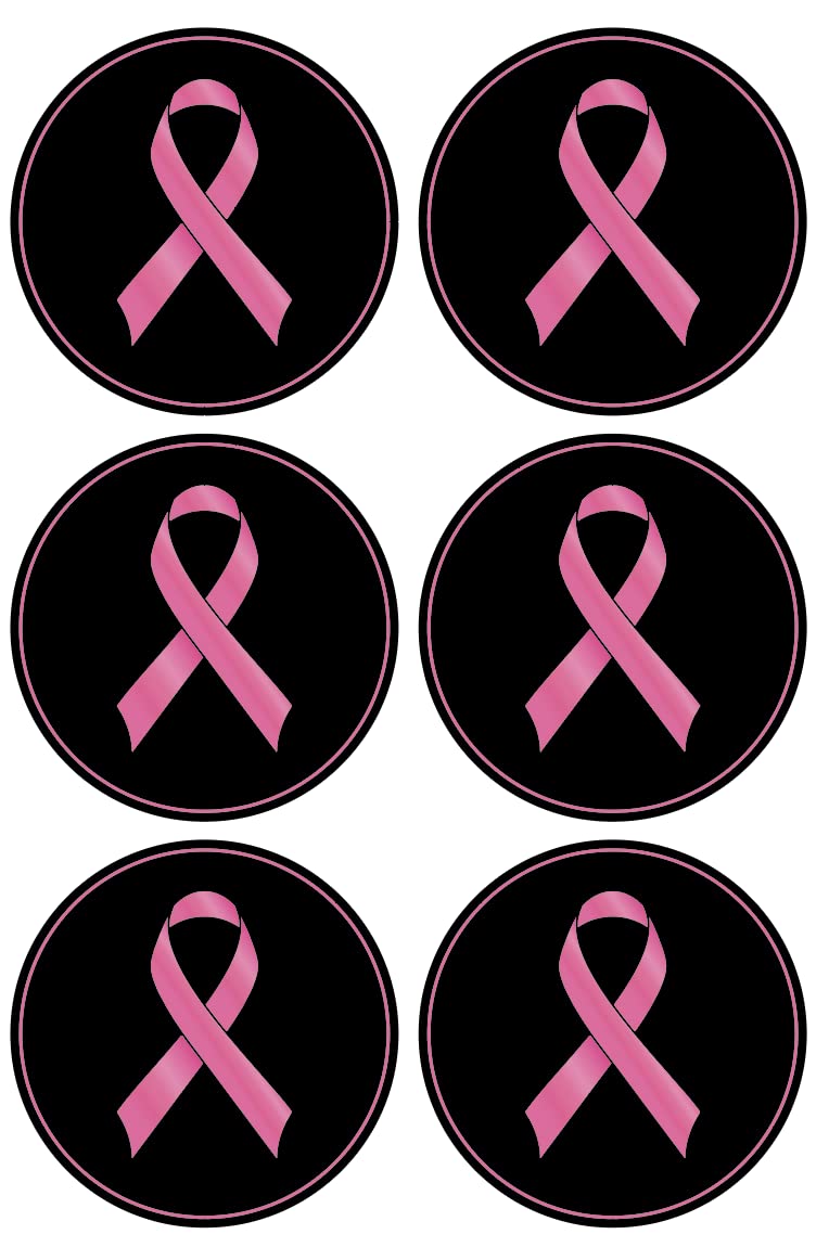2 inch 150PCS Ribbon Breast Cancer Awareness Stickers Black Decals Round Official Breast Cancer Hope Stickers for Event Supplies Bring Strength and Love