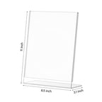 Relx Acrylic Sign Holder 8.5 x 11, Slant Back Acrylic Display Stand, Clear Frames Plastic Sign Holder for Store, Restaurant (12 Pack) 12 Pack