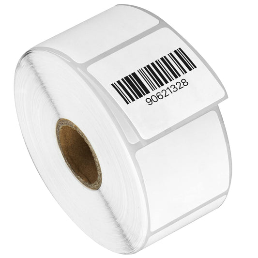 (4 Rolls, 900/Roll) 1.5” x 1.5” Direct Thermal Labels - 1” Core, Compatible with Rollo Label Printer & Zebra Desktop Printers - All Purpose QR Barcode Address - Adhesive Perforated