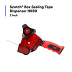 3M Scotch Box Sealing Tape Dispenser HR80, Portable, Hand-Held, High-Impact Plastic, 2 in