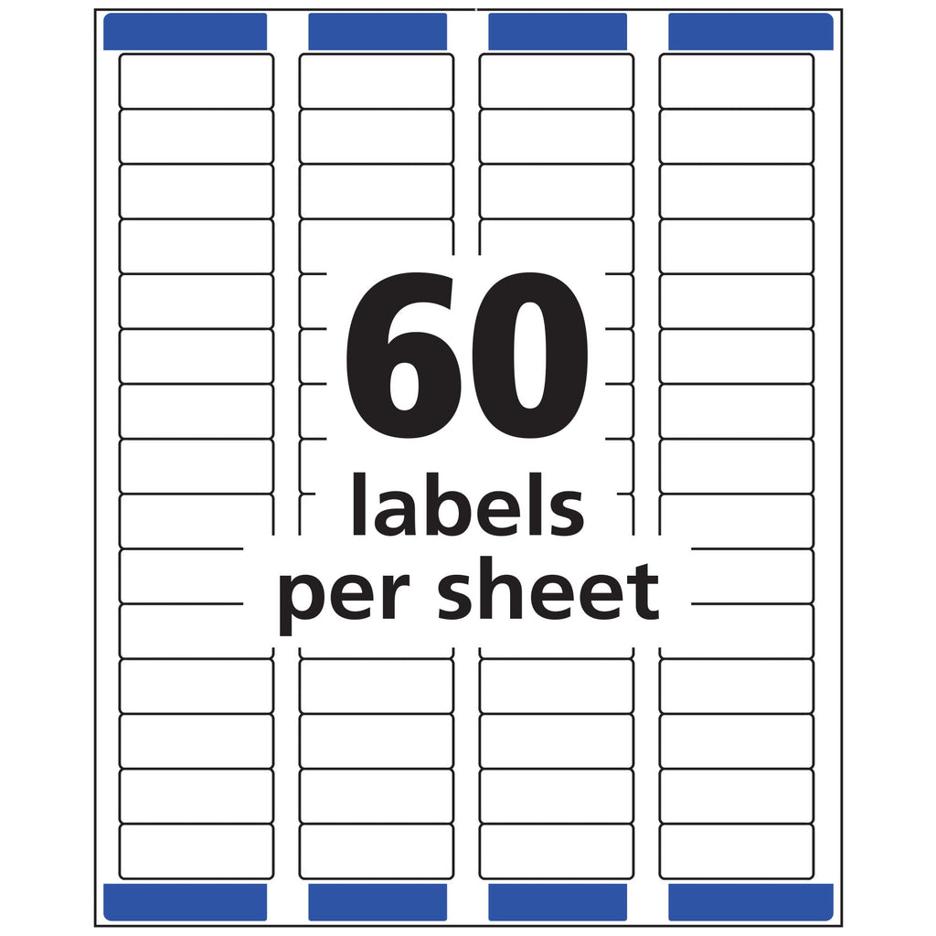Avery® Printable Return Address Labels, Sure Feed® Technology, 0.5" x 1.75", White, 6,000 Blank Mailing Labels (05155) 0.5" x 1.75" 6,000 labels