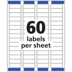 Avery® Printable Return Address Labels, Sure Feed® Technology, 0.5" x 1.75", White, 6,000 Blank Mailing Labels (05155) 0.5" x 1.75" 6,000 labels