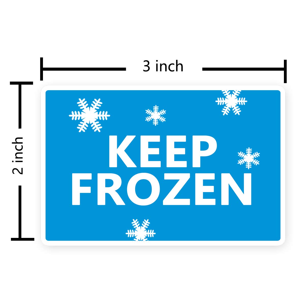 Keep Frozen Shipping Label Frozen Stickers Waterproof White/Blue Packing Sticker,2x3 Inch Adhesive Handling Warning Sticker 300 Pcs Per Roll.