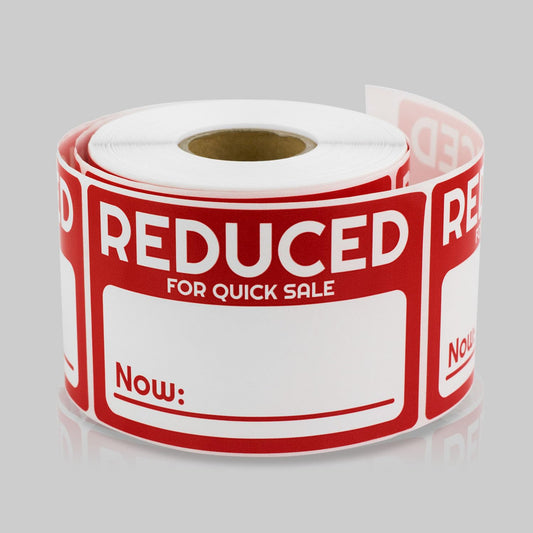 Reduced for Quick Sale Sticker Label - Red Discounted Price Sticker with Write in Price for Retail, Stores, Thrifting, Boutiques, Yard Sales - 300 Count 3 x 2 Inch Rectangle Label