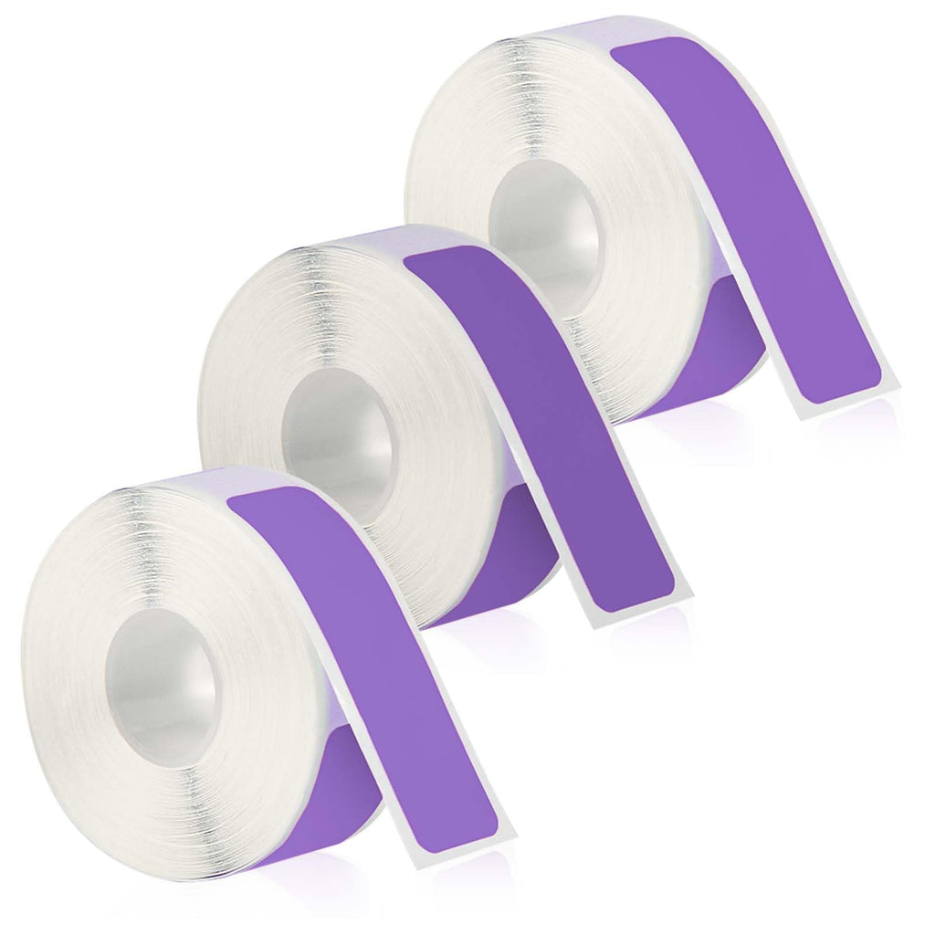 3 Rolls Label Maker Tape for Phomemo D30 Label Printer Machine, 12mm x 40mm Thermal Paper Stickers Waterproof Self Adhesive Label Tape Replacement for Home Office School Files (Purple) Purple