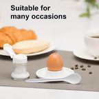 6 Pack White Round Egg Display Stand, Reusable Easter Table Centerpiece Holder, Decorative Tray for Home Party Decor