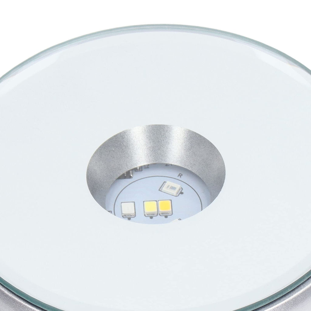 Rotating Display Stand, 360 Degree Light Colorful Crystal Base Cup Turner, Revolving Display Stand, 80 Seconds Per Lap, for Glass Art Gifts