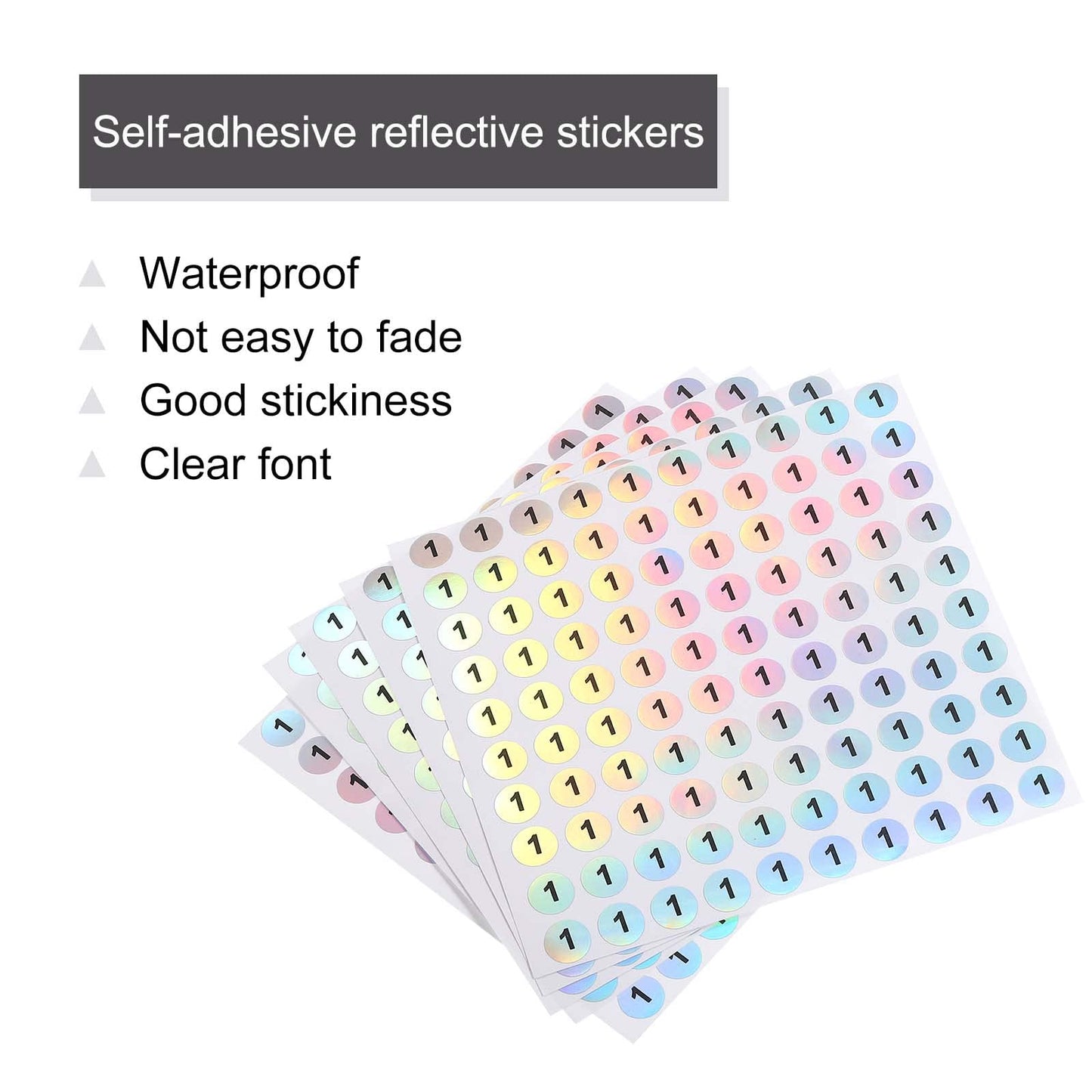 MECCANIXITY Laser Number Stickers, Number 1 Round Self Adhesive Reflective Sticker for Inventory, Storage Organizing, 10 Sheets(1000pcs)