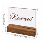 Sparkle Race Reserved Table Signs, 6-Pack Acrylic Reserved Signs for Tables Clear