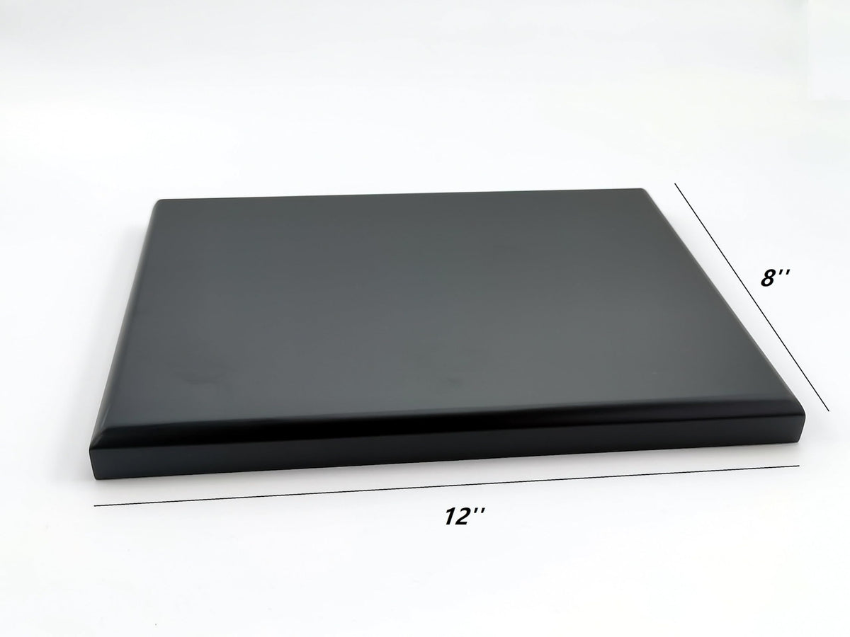 MDF Wooden Display Base Plaque, 12" x 8", Bevel Edge, Art Display Stand, Sculpture Stand, Jewelry Display Stand black