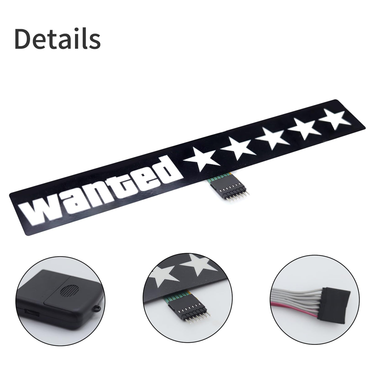 Light Up Decal Wanted Stars Led Stickers 4 Light Mode Glow Panels for Car Auto Window EL Panel Light Decoration