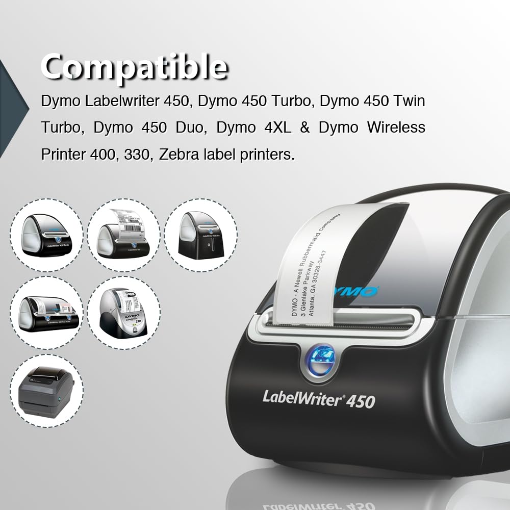 BETCKEY - Compatible DYMO 30252 (1-1/8" x 3-1/2") Address & Barcode Replacement Labels - Compatible with Rollo, DYMO Labelwriter 450, 4XL & Zebra Desktop Printers[2 Rolls/700 Labels, Red] 30252 [1-1/8" x 3-1/2"]