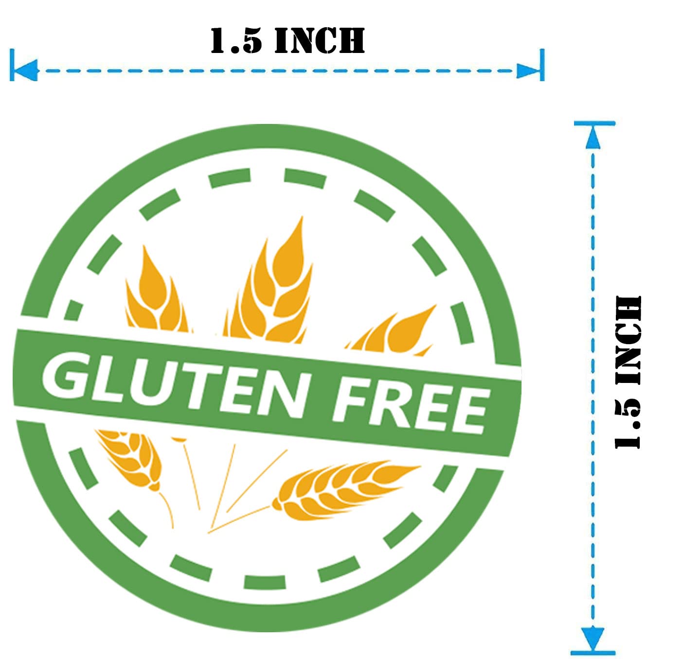 Gluten Free Stickers Gluten Allergic Labels, 1.5" Gluten Contains Warning Allergies Food Rotation Stickers for Food Retail Package,Food,Jars Glass Bottle(500pcs)