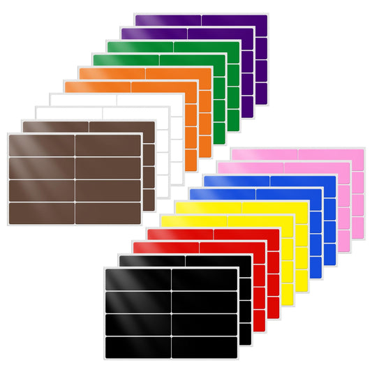 10 Color Rectangle Labels, 3 x 1 Inch, 160 Pieces, Waterproof, Writable, Self-Adhesive, Color Coding Stickers for Office, Inventory, Home, School Multicolored