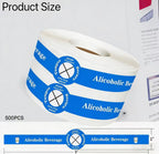 Tamper Proof Stickers, 500 pcs Alcohol to-Go Drink Straw Tamper Proof Stickers Alcoholic Beverage Lid Labels 1x 9'' Safe Secure Tamper Evident Safety Seals for Alcohol Cups Drink Lids Seal Freshness