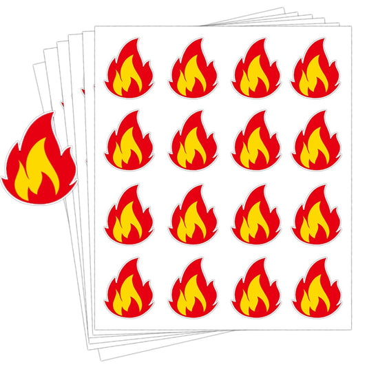 Fire Vinyl Stickers,1x1.2 Inch Flame Sticker for car,Craft Supplies,300 Pcs