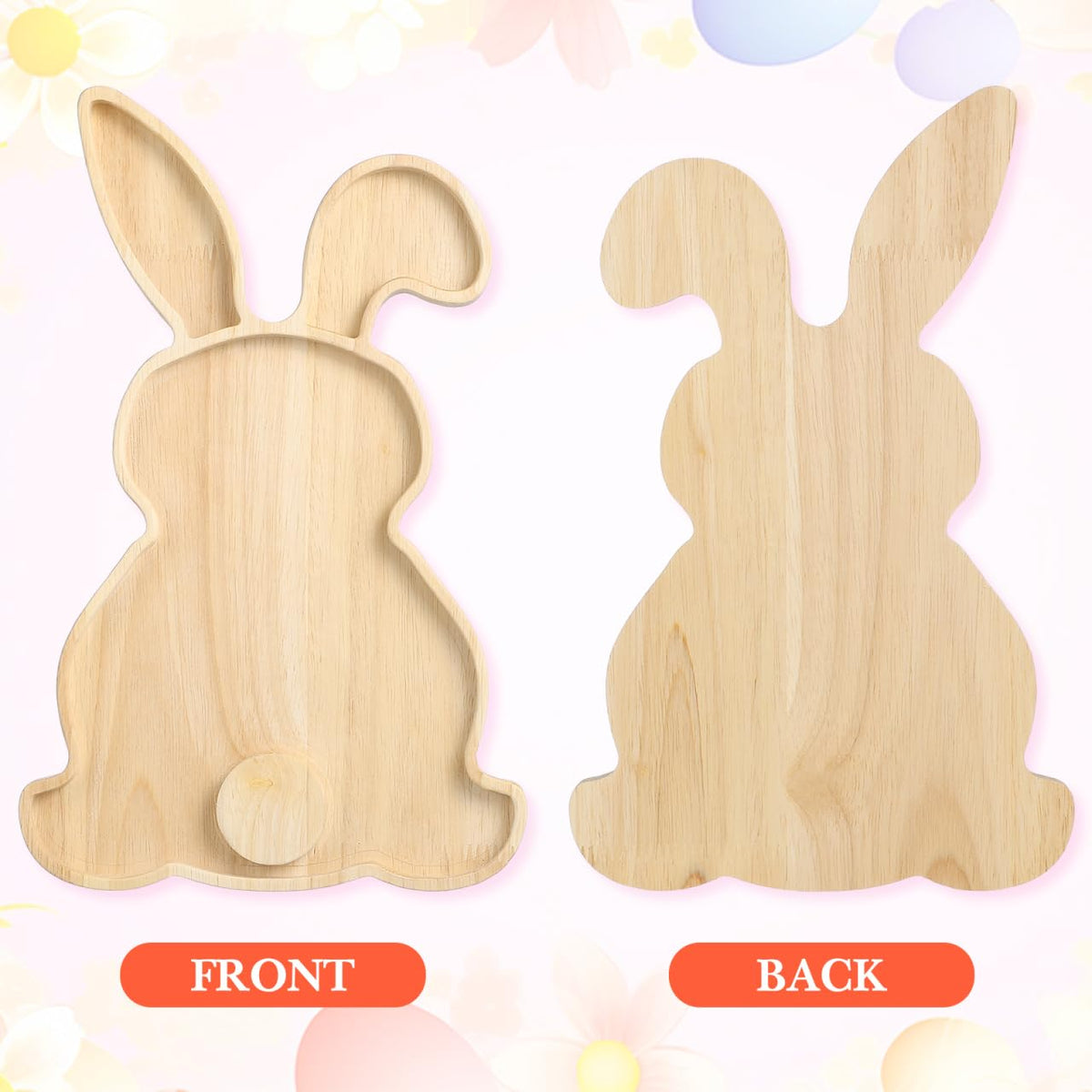 Garneck Bunny Charcuterie Board: 28.5 cm Wooden Easter Tray