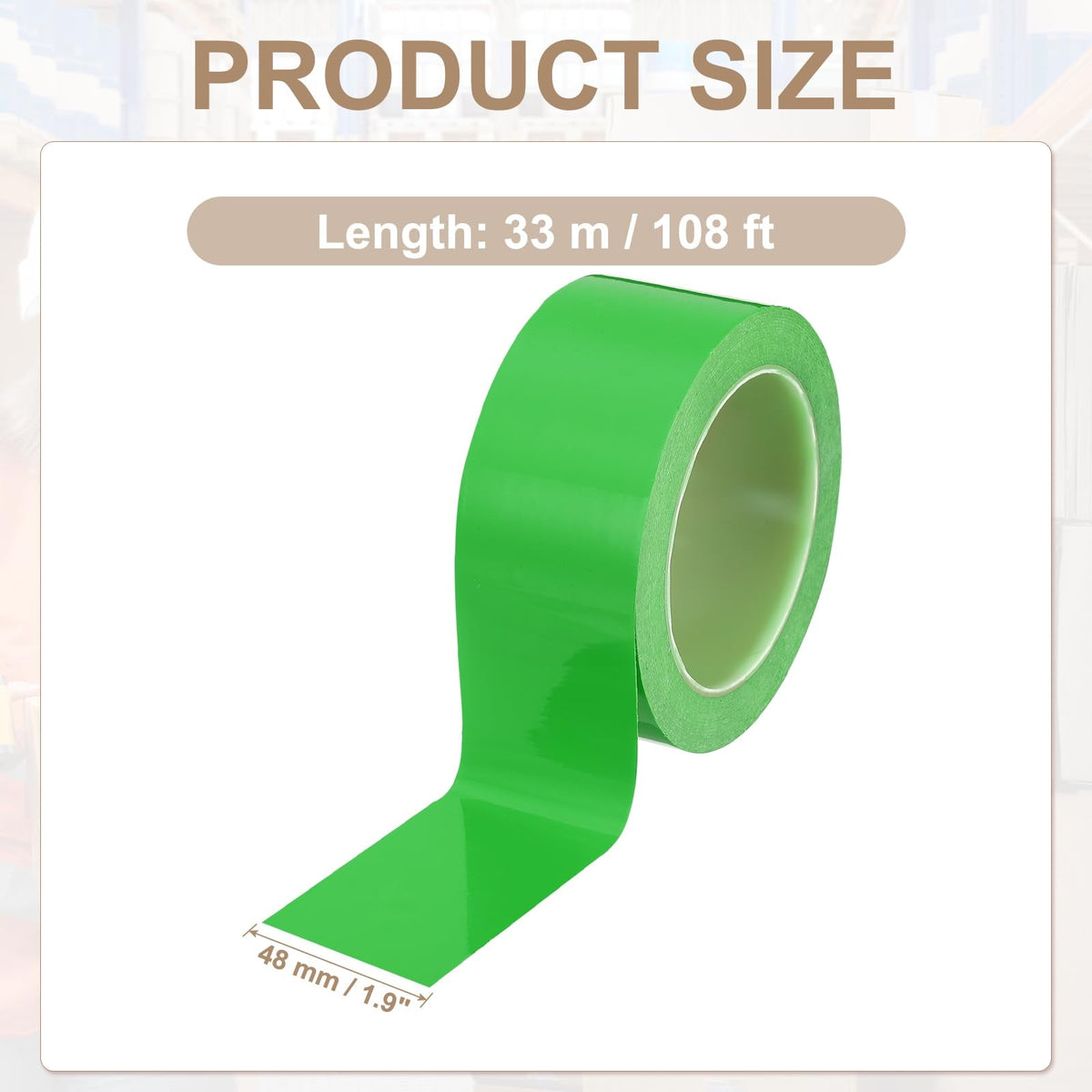 PATIKIL Floor Marking Tape 1.9 Inch x 110 Ft, Self-Adhesive Warning Safety Tape Caution Stripe for Walls Floors Pipes Equipment Outdoor, Green