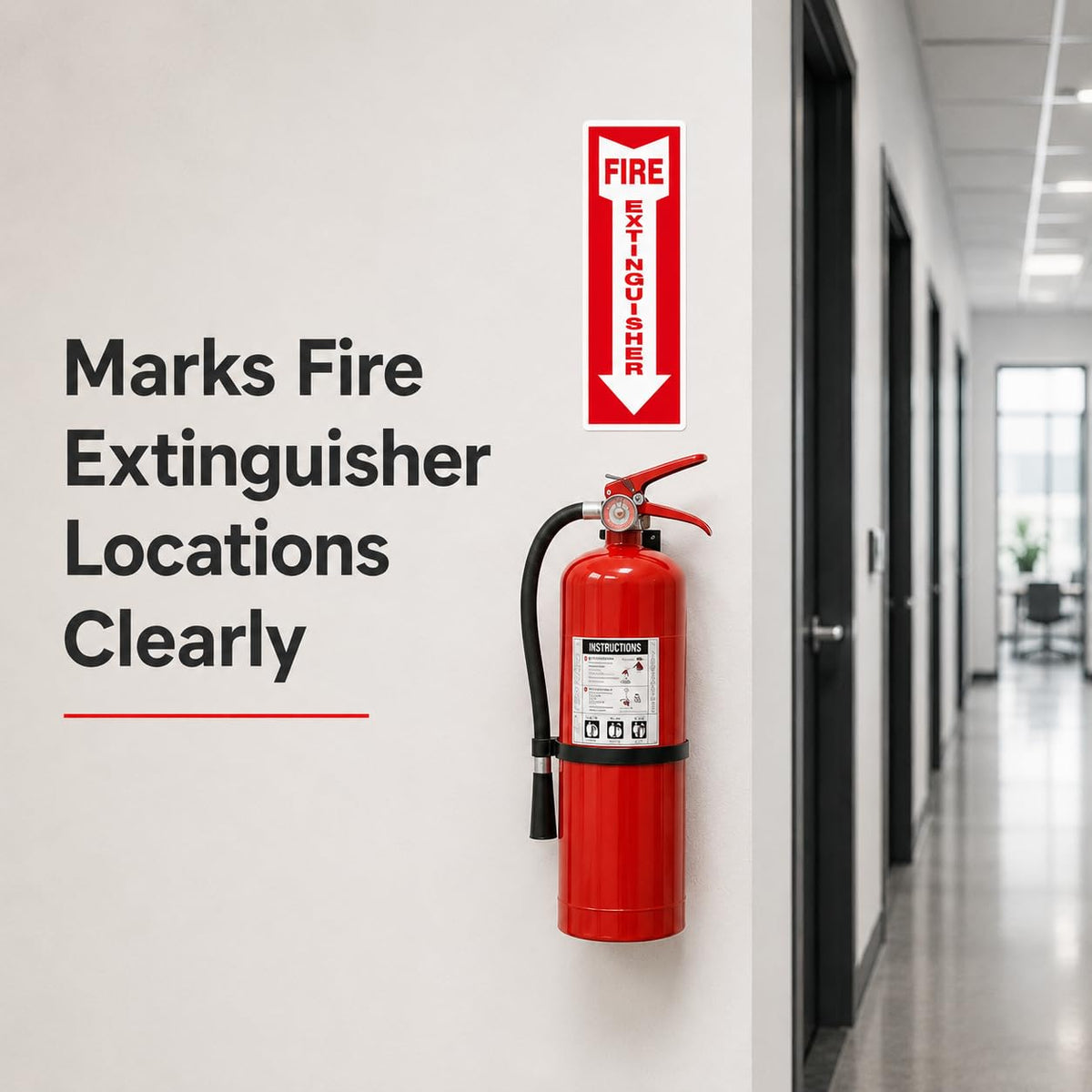 OLANZU Fire Extinguisher Stickers for Wall, 24 Pack, 4x12" Pack of 24