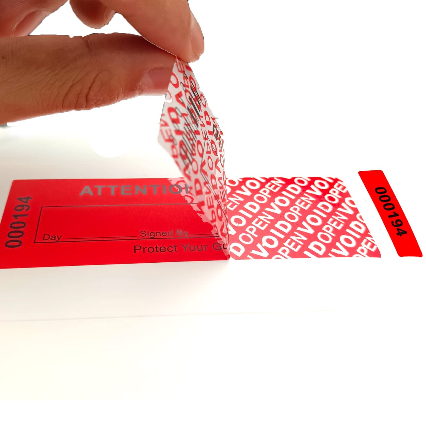 Security Warranty Void Stickers 100% Total Transfer Tamper Evident Labels Triple Serial Numbers Seal Sticker Large 35x120 mm(50PCS,red) Red3