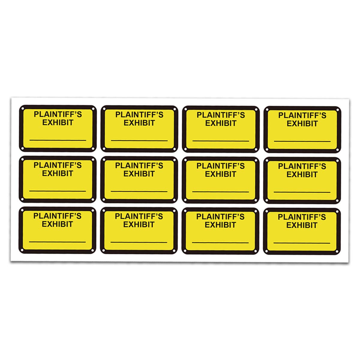 Legal Yellow Plaintiff's Exhibit Stickers 1.65 X 1 Inches - Fluorescent Yellow Color-Coded Exhibit Labels 300 Stickers Per Pack(PLAINTIFF'S Exhibit)