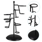 Cabilock Iron Ice Cream Cone Holder Stand 5-Hole Black
