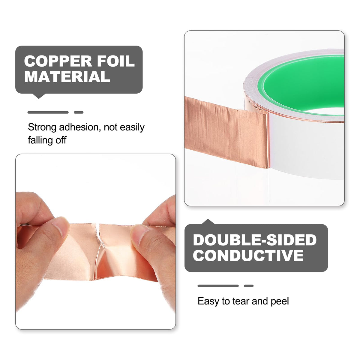 PATIKIL Copper Foil Tape, (0.24 Inch x 66 FT, Brass) (1 Set), Double Conductive Adhesive Tape with Correction Tool, Suit for - Guitar EMI/RFI Shielding/Electrical Repairs 0.24 Inch x 66 FT 1