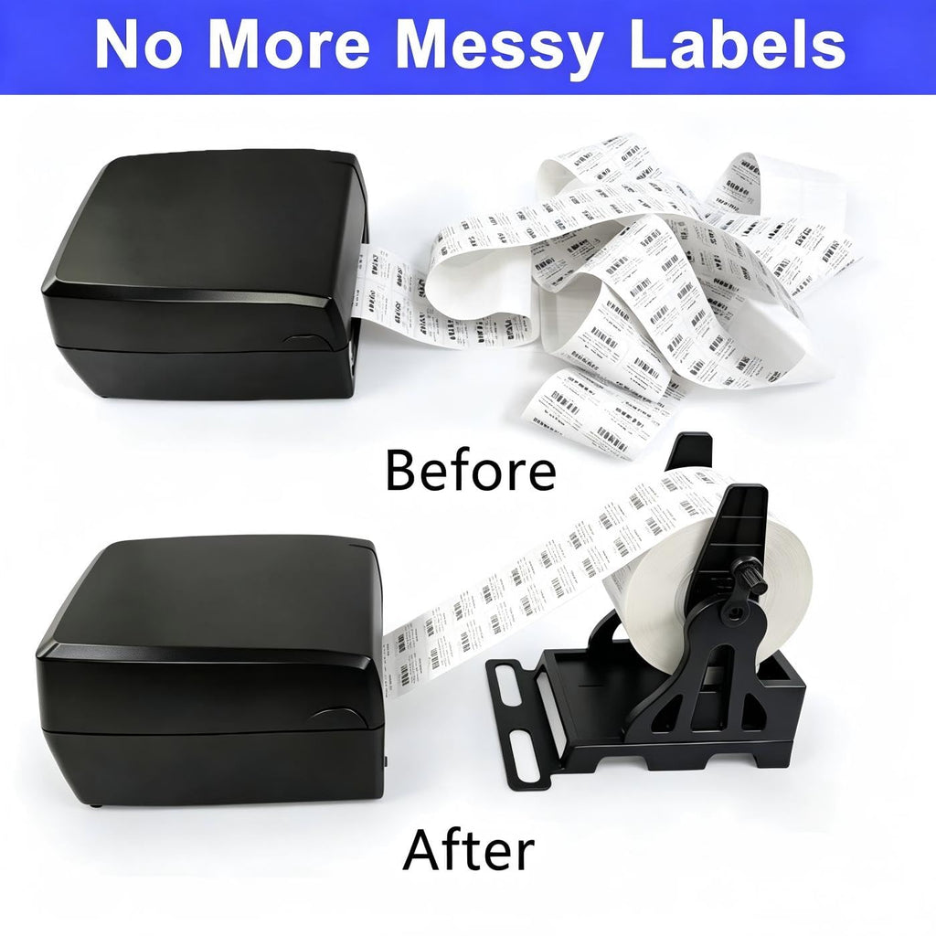 LENVII 2-in-1 Label Roll Holder with Rewinder,for Rolls and Fanfold Labels Label Holder Rewinder