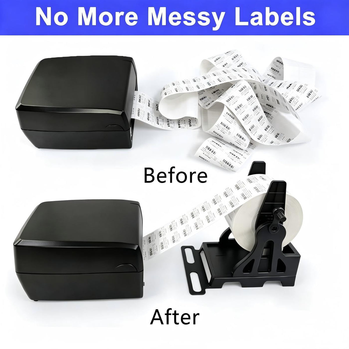 LENVII 2-in-1 Label Roll Holder with Rewinder,for Rolls and Fanfold Labels Label Holder Rewinder