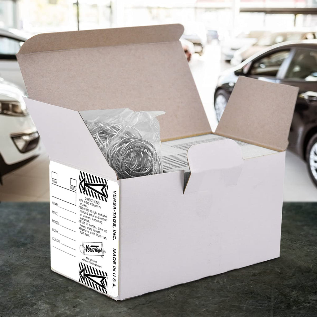 Versa-Tags White Self-Protecting Key Tags with Split Rings, 250-Pack 250 Tags Solid White