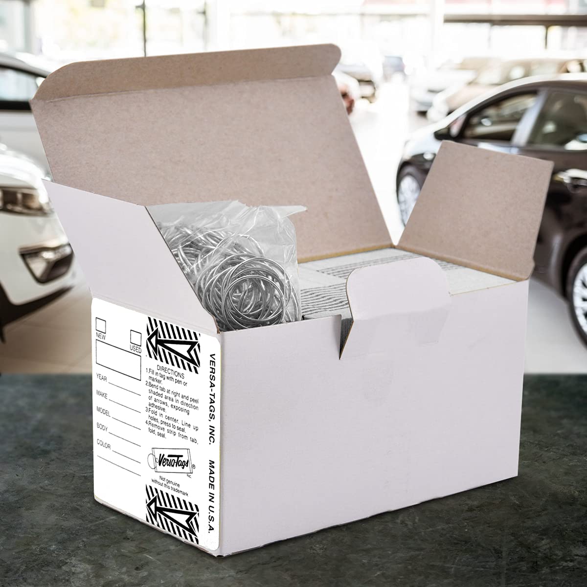 Versa-Tags White Self-Protecting Key Tags with Split Rings, 250-Pack 250 Tags Solid White