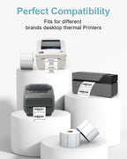 2.25" x 1.25" 3-Proof White Direct Thermal Labels for Zebra ZD410 ZD411 LP2824 ZD421 ZD420 GK420D, 12 Rolls 12000 Pcs 2-1/4x1-1/4 Barcode Return Address Labels Used with Rollo MUNBYN 2.25"x1.25"-12000 Labels
