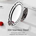 Dessert Platter with Pedestal, 304 Stainless Steel Oval Footed Plate