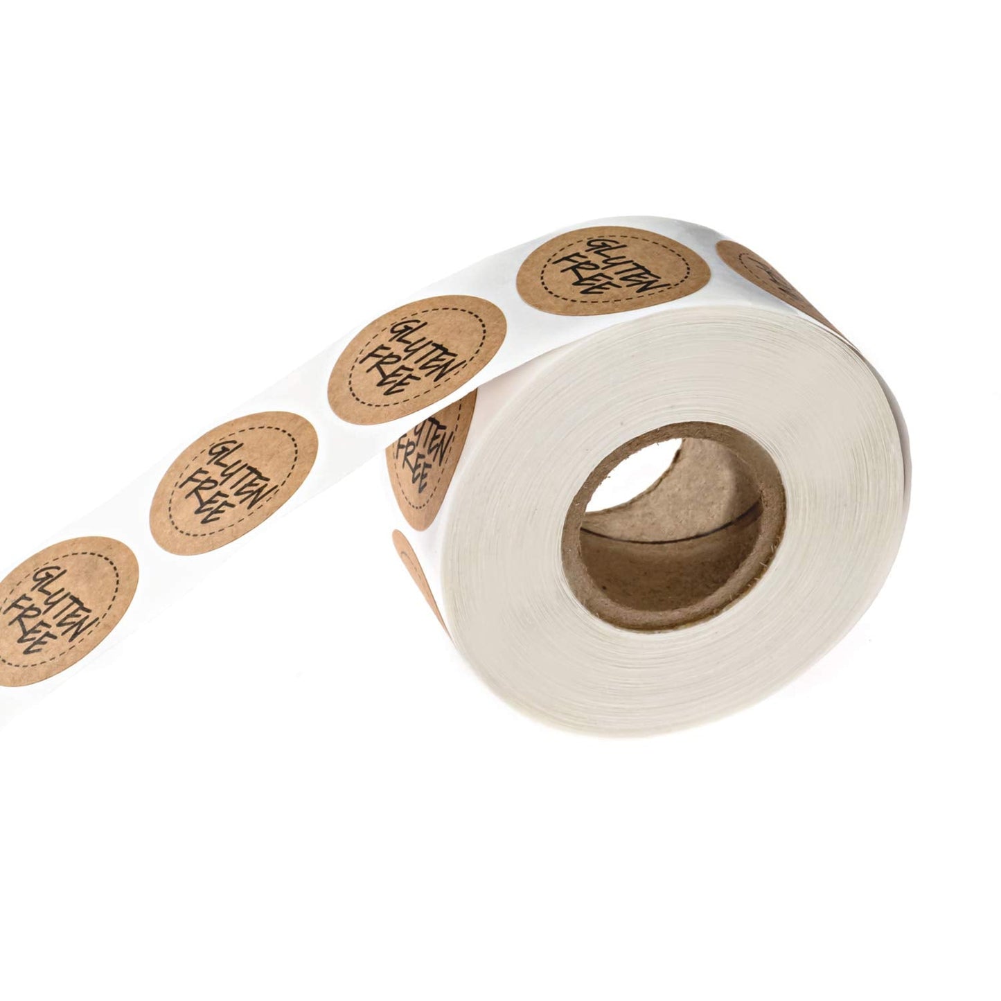Gluten Free Kraft Stickers / 500 Brown Kraft Circle Labels Per Roll / 1" Round Food Labels Labels/Food Allergy Sticker Seals Gluten Free